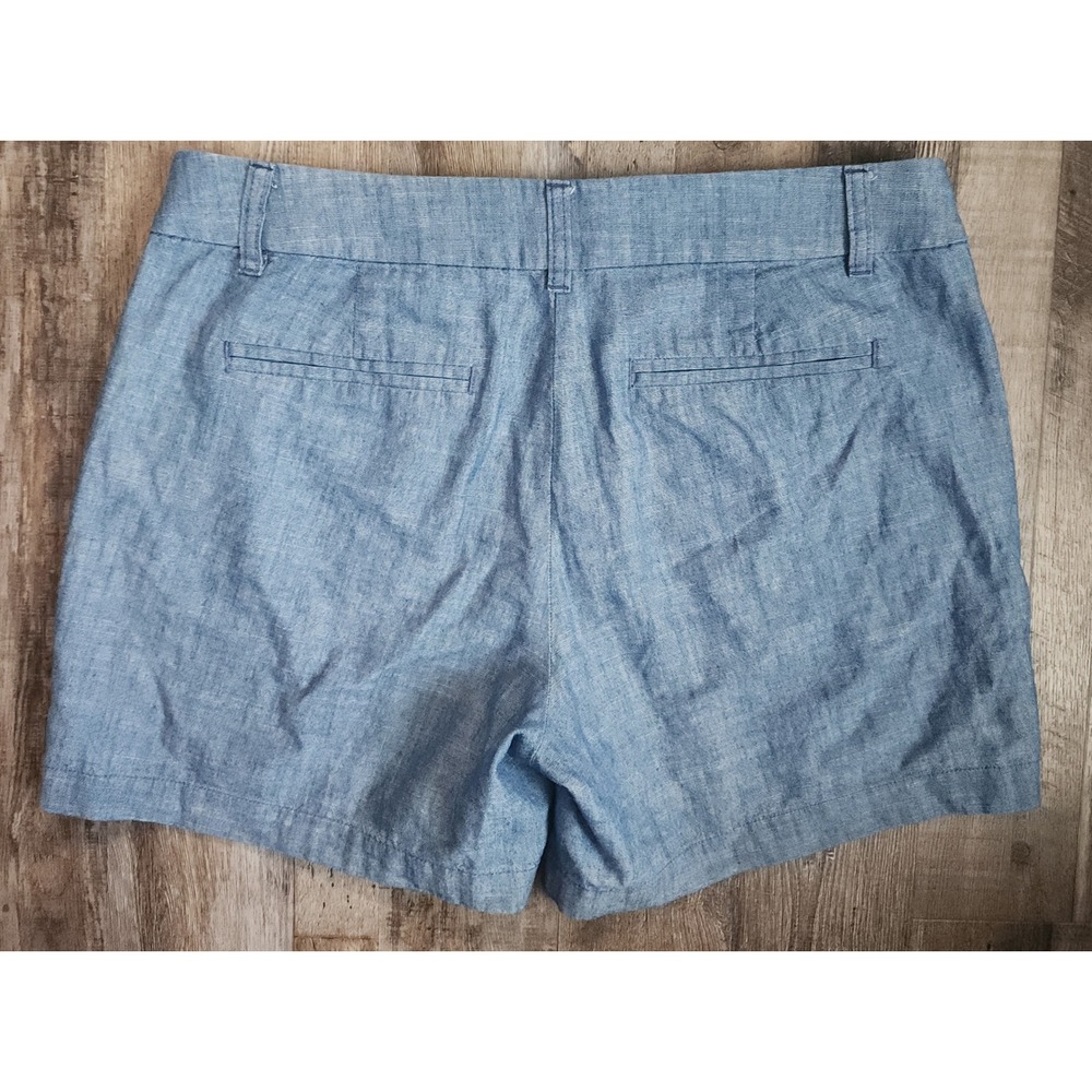 J.Crew Shorts Womens 6 Blue Re-Imagined Indigo Chambray Cotton Mid Rise 4 Inseam - Picture 7 of 9